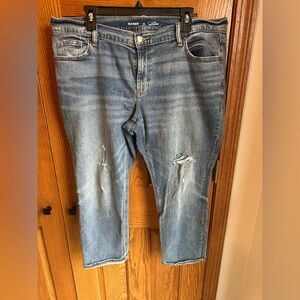 Old Navy 14P Low Rise Boyfriend Cropped Jeans Size 14 Petite Distressed